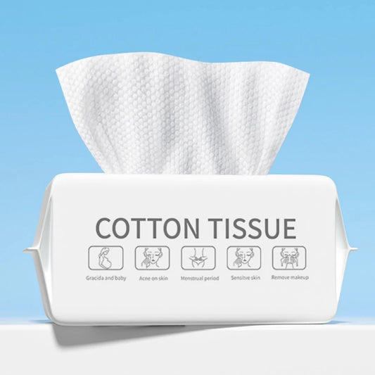 100 PCS Disposable Face Towels – Thick Cotton Facial Cleansing Towelettes