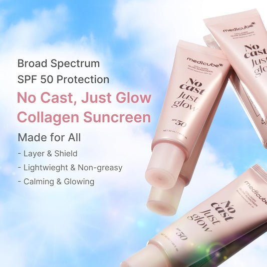 No Cast Just Glow Collagen Sunscreen | SPF 50 Broad Spectrum Face Sunscreen |