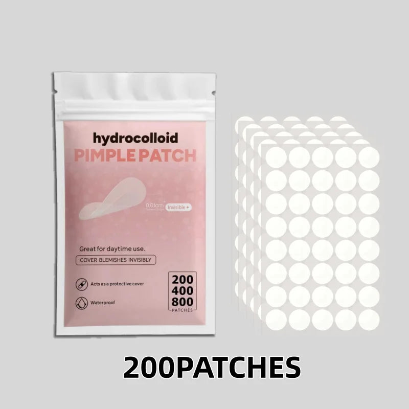 200/400/800Pcs Invisible Clear Pimple Patch Set – Deep-Cleansing Hydrocolloid Acne Stickers