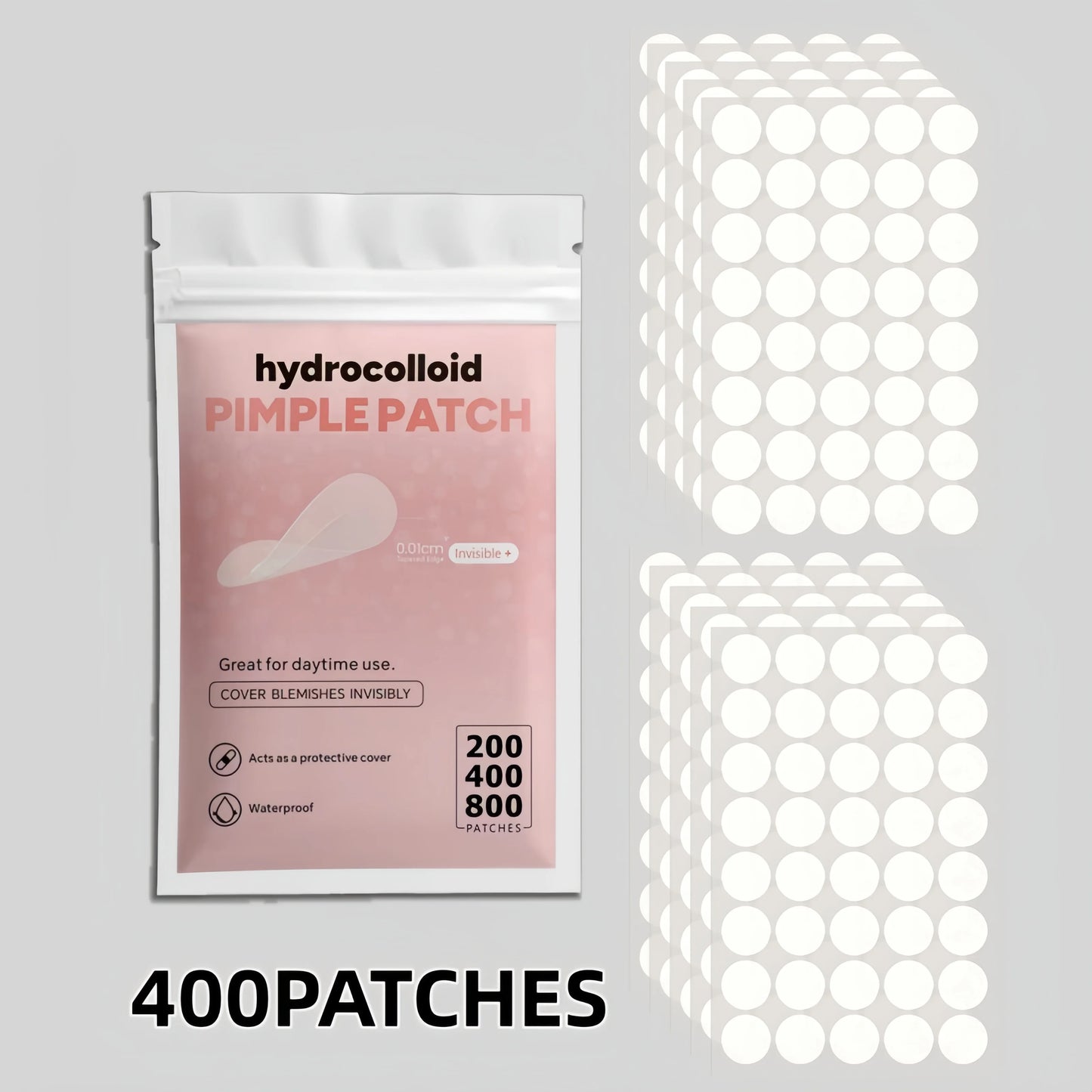 200/400/800Pcs Invisible Clear Pimple Patch Set – Deep-Cleansing Hydrocolloid Acne Stickers