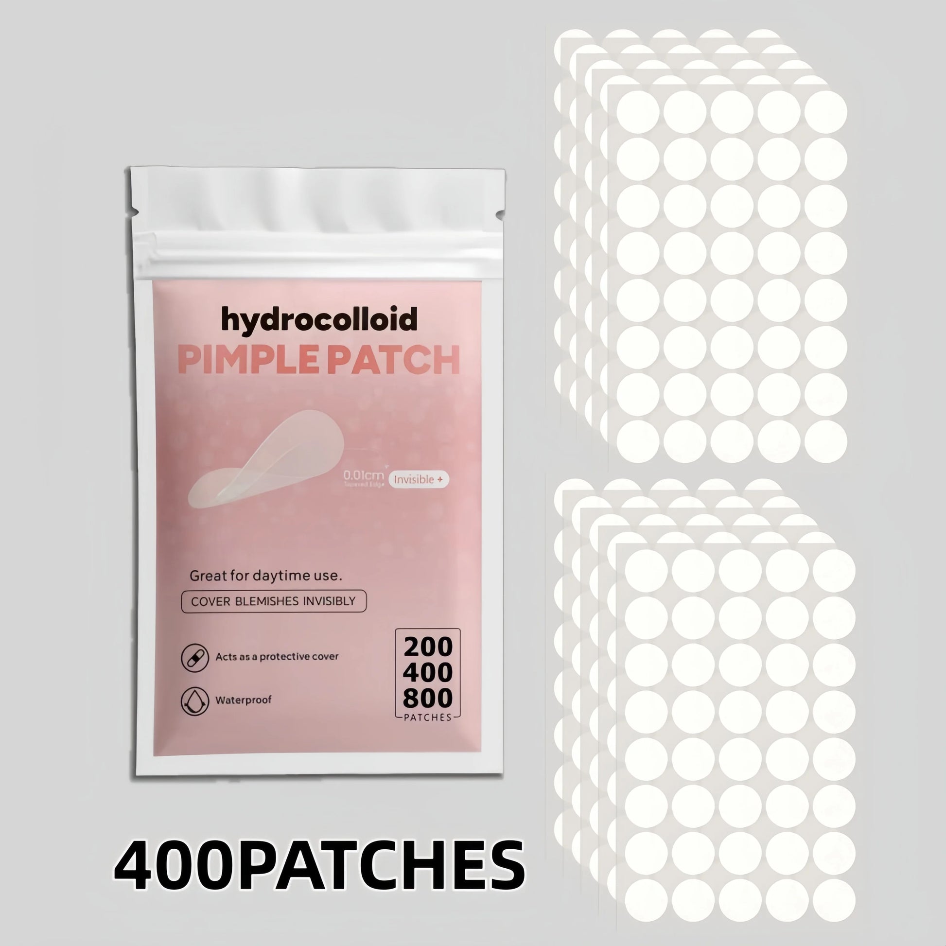 200/400/800Pcs Invisible Clear Pimple Patch Set – Deep-Cleansing Hydrocolloid Acne Stickers