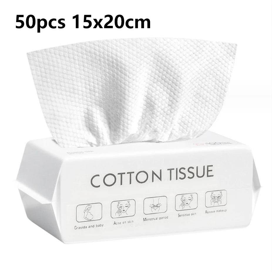 100 PCS Disposable Face Towels – Thick Cotton Facial Cleansing Towelettes