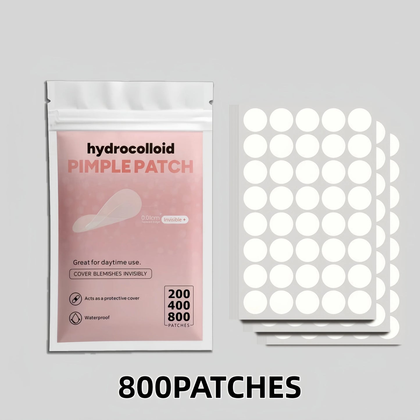 200/400/800Pcs Invisible Clear Pimple Patch Set – Deep-Cleansing Hydrocolloid Acne Stickers